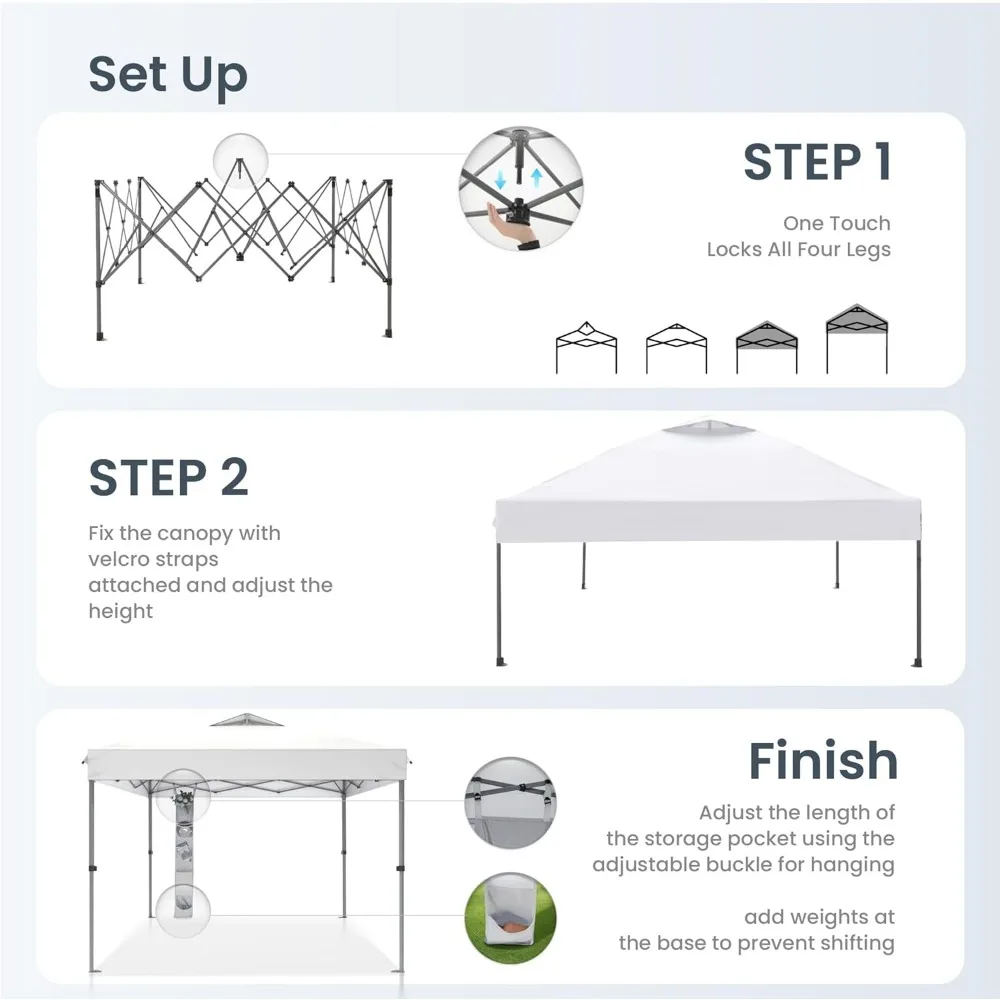 خيمة بمظلة منبثقة فورية مقاس 10 × 10 مع إعداد دفع واحد للشاطئ والمناسبات - سقف بفتحات تهوية، مساحة تخزين سهلة، مثالية للظل الخارجي