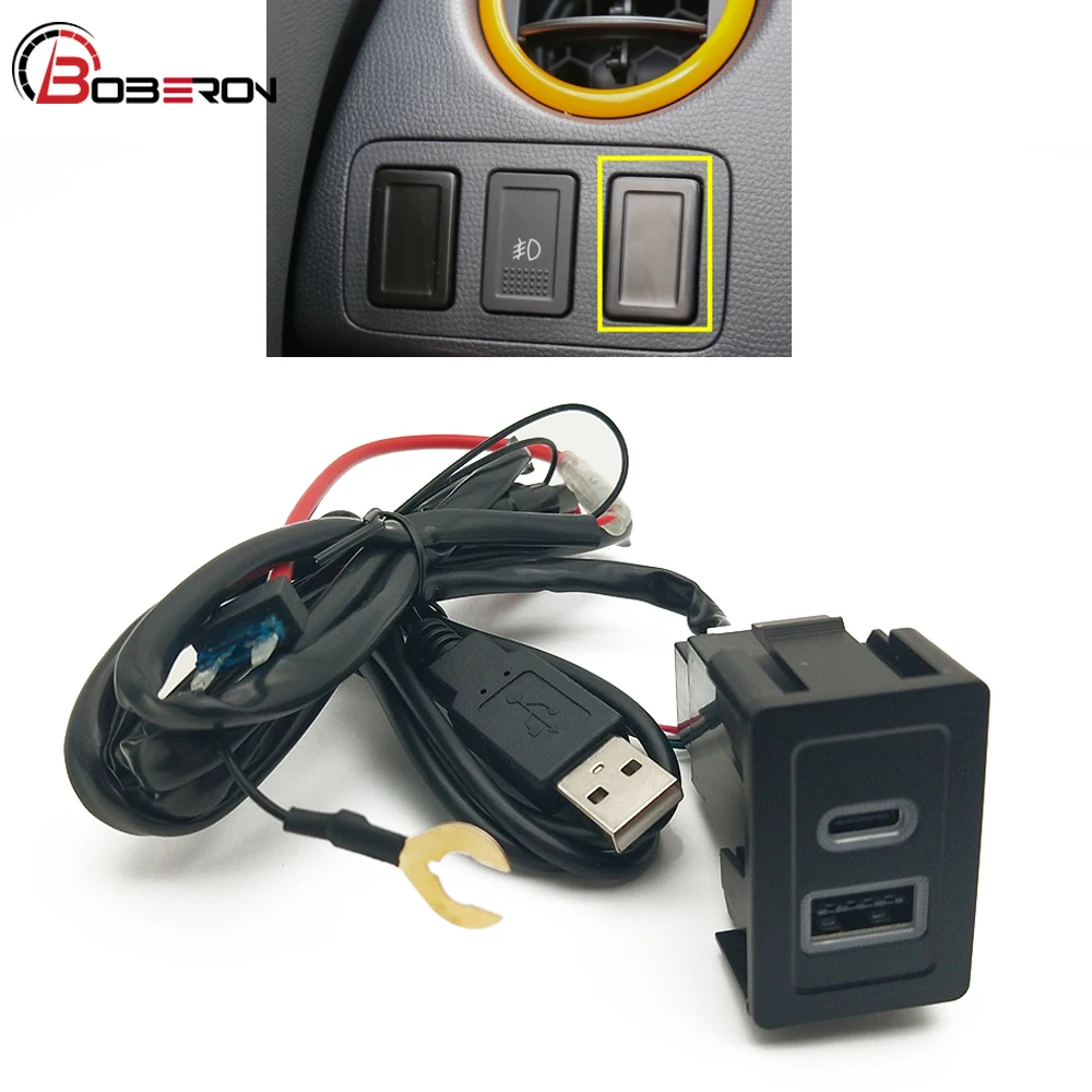 Car Quick Charger TYPE-C USB Audio Data Socket Adapter For Suzuki SX4 Swift Vitara New Alto Ciaz Splash
