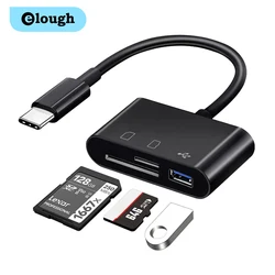 Elough Type C Adapter TF CF SD Memory Card Reader USB C Card Adapter For Macbook Samsung Huawei Xiaomi OTG Writer Compact Flash