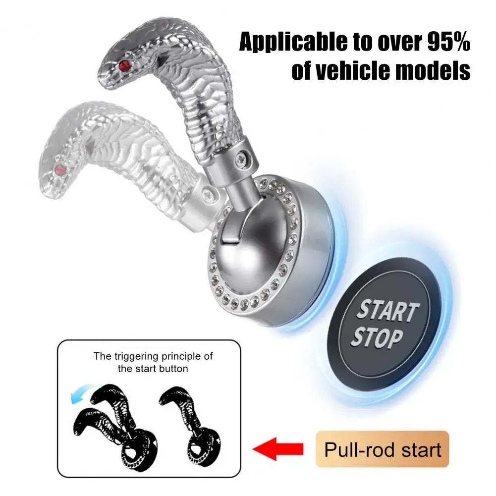 Pickup Truck Ignition Button Car Start Stop Button Cover Decorative Snake Pattern Protector Easy Installation Auto for Trucks