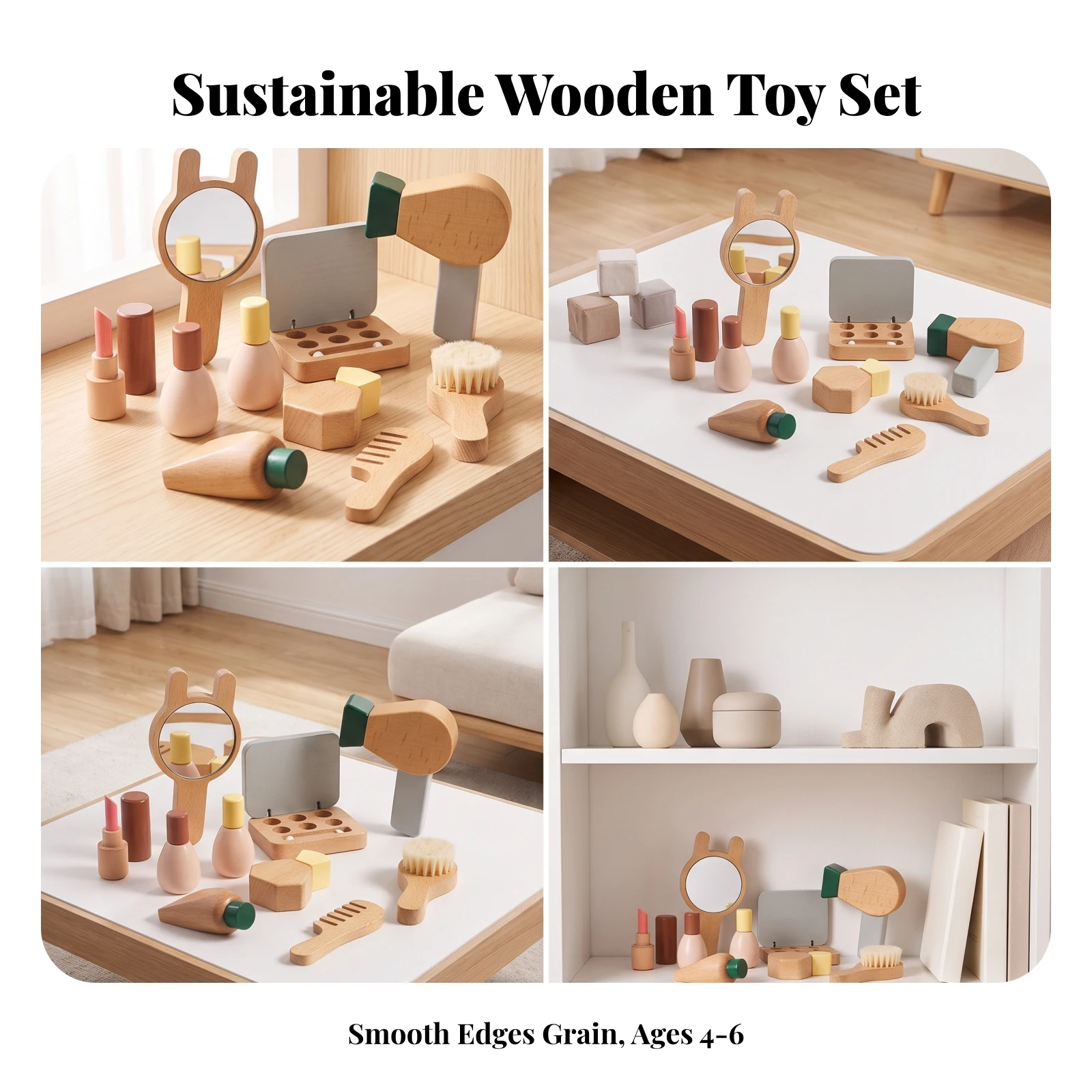 Beauty Makeup Vanity Set - Beauty Salon Play Set with Mirror