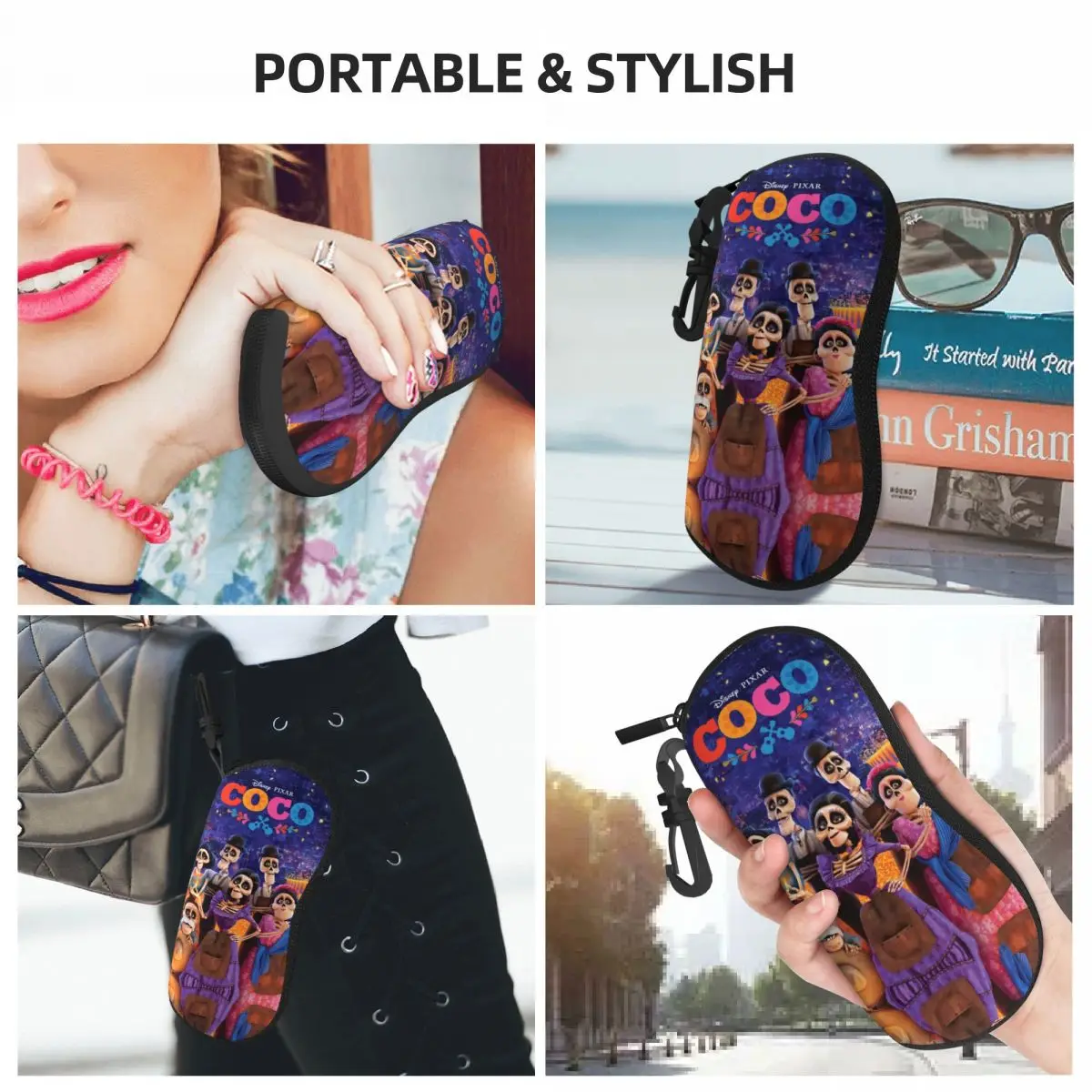 Capa de óculos Coco Shell para homens e mulheres, caixa de óculos elegante bolsa de óculos de sol Coco Shell