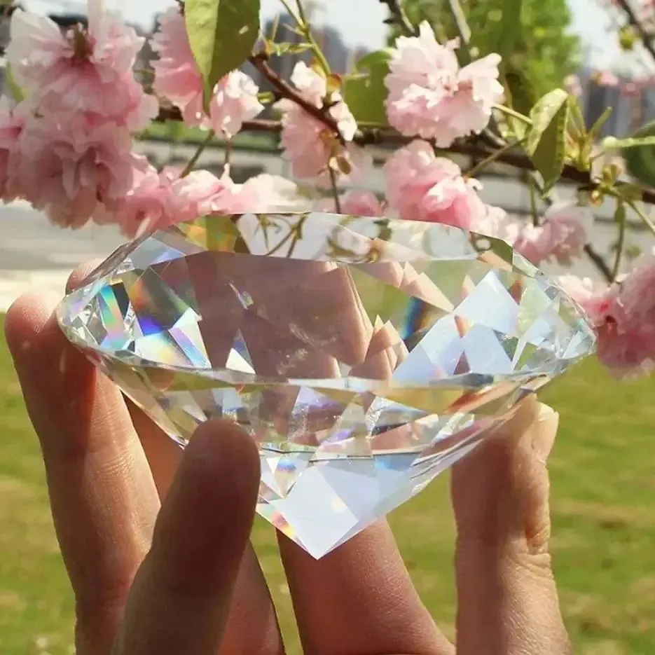 Perfect Clear Crystal Large Glass Diamond  Accessories Crafts Gift Party Large Romantic Diamond Size: 30/40/50/60/80MM