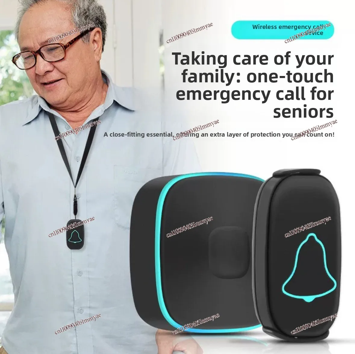 Elderly Beeper Wireless Remote Control Doorbell One-button Emergency Beeper, Patient Bedside Bell