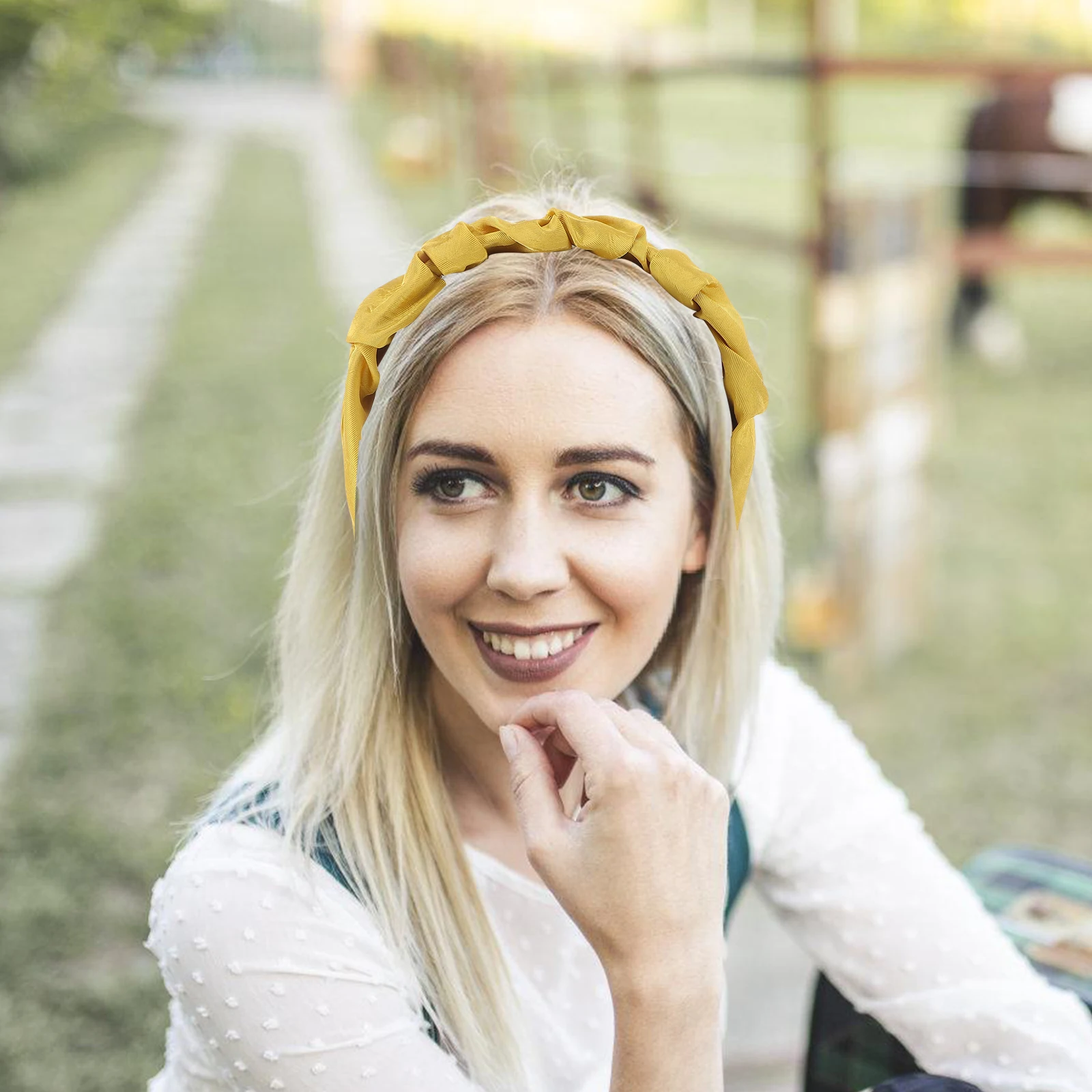 عصابة رأس أنيقة مطوية للنساء، عصابة رأس من القماش المريحة، تستخدم متعددة الاستخدامات، إكسسوار شعر بسيط لمكياج غسل الوجه #5