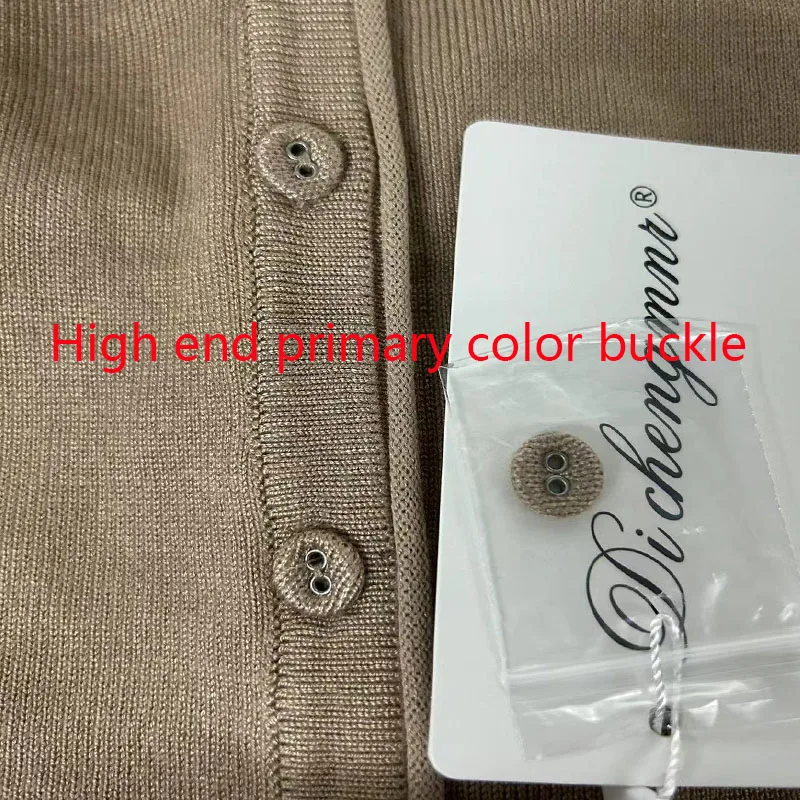 New Knitted Cardigan Women\'s Spring and Autumn Coat Natural Buckle Loose Long Sleeved V-neck Solid Color Coat Sweaters for Women