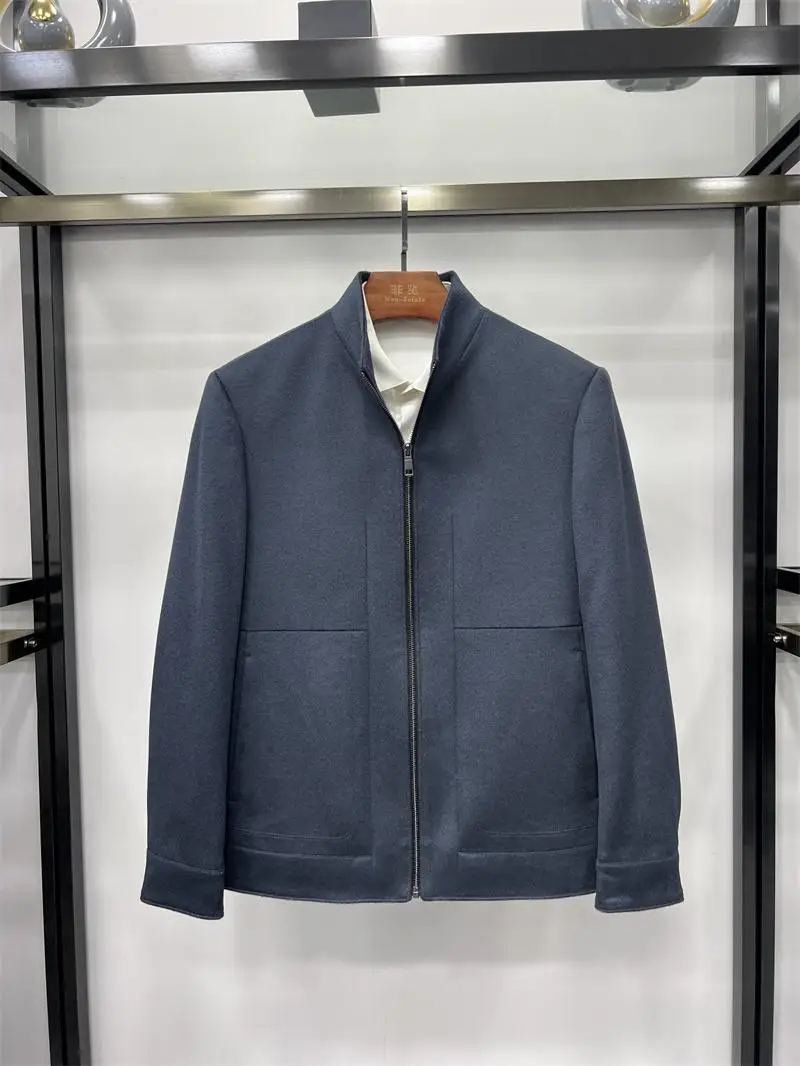 

Мужская шерстяная куртка Non-Saints с воротником-стойкой, утепленная, осенне-зимняя, повседневная, модная, на молнии, универсальная, деловая, стильная верхняя одежда