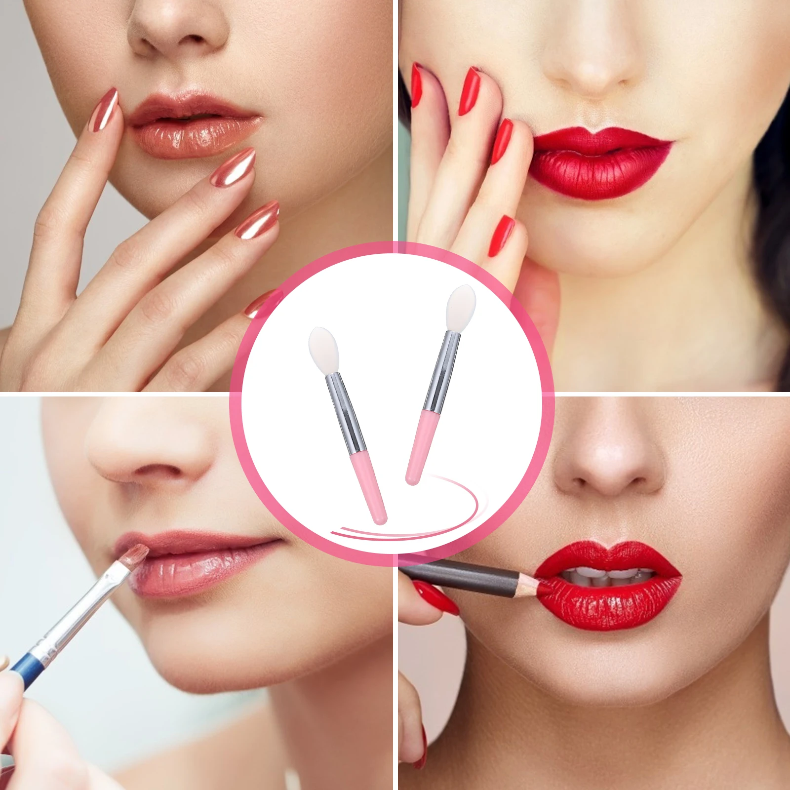 12 Pcs Lip Mask Silicone Brush Lipstick Mascara Applicator Silica Gel Travel Makeup Brush For Home Use Easy To Carry
