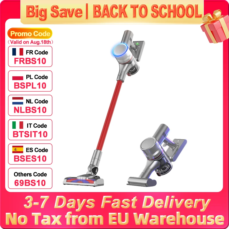 (Codice promozionale:EU6006)Aspirapolvere portatile a batteria ABIR VC203, 19500Pa, rilevamento intelligente della polvere, indicatore intelligente RGB, porta di ricarica magnetica, basso rumore,