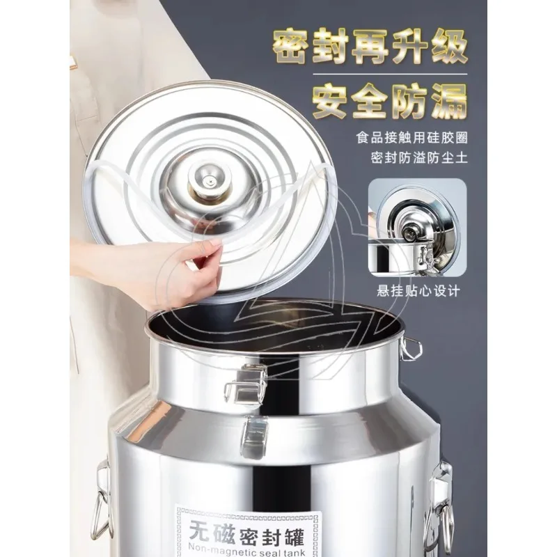 Stainless Steel 304 Faucet Sealed Tank Thickened Oil Drum with Wine Drum Transport Drum