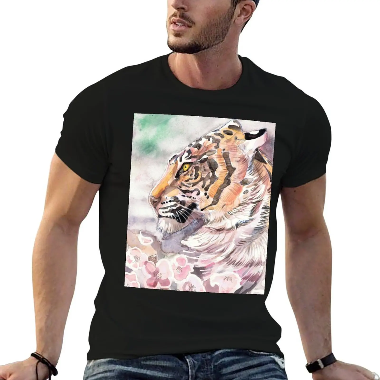 Tiger Blossom 2 T-Shirt Novelty Print Casual Tee Shirt