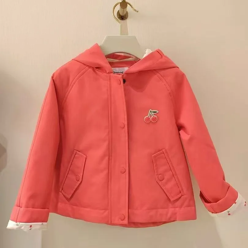 2026 BP Baby Girls Spring Pink Cherry Jacket Coat for Girls Kids Boutique Clothes
