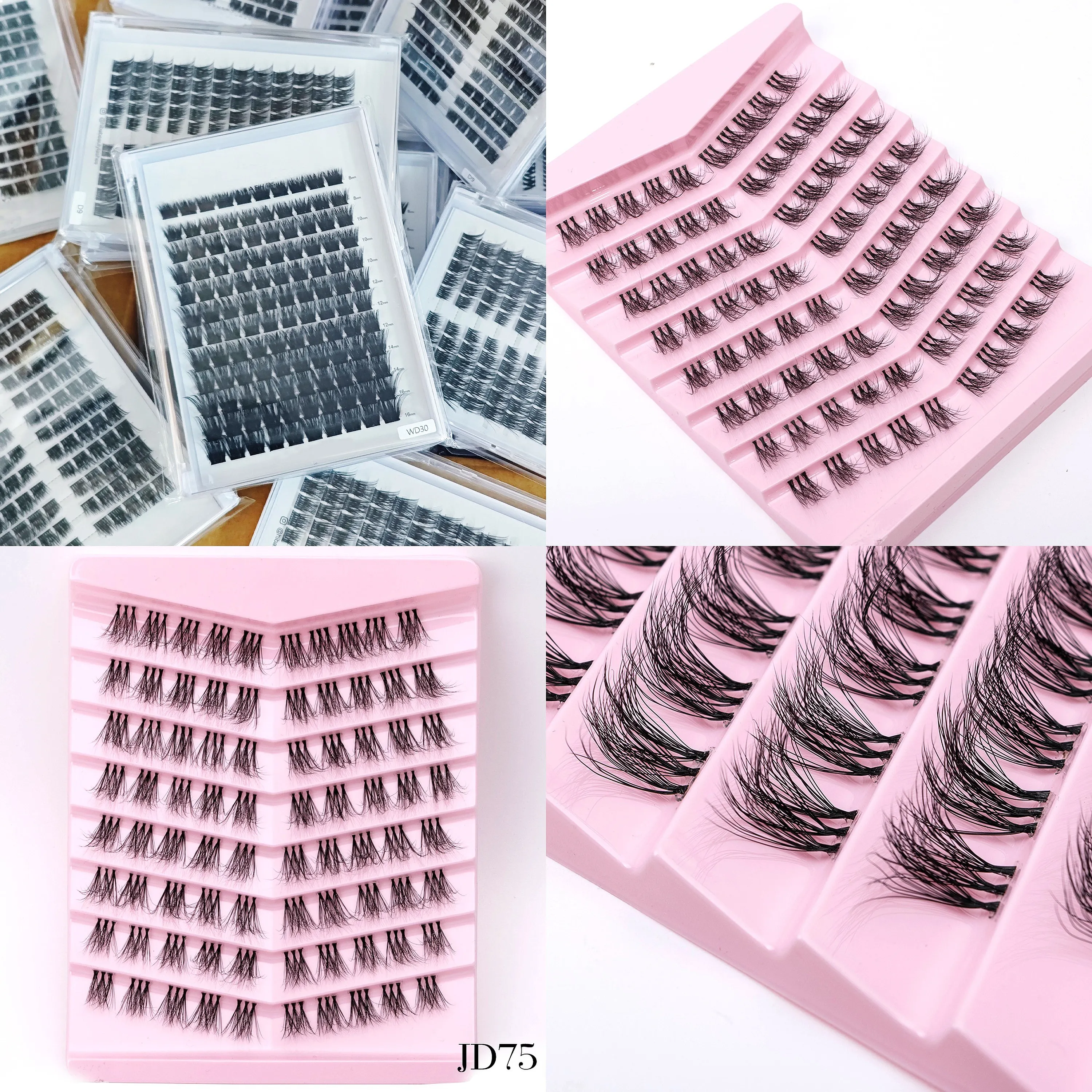 Super High Cost Performance Individual Wispy Eyelashes Diy Cluster 3D Natural Layered Look Pbt Segmented Lashes