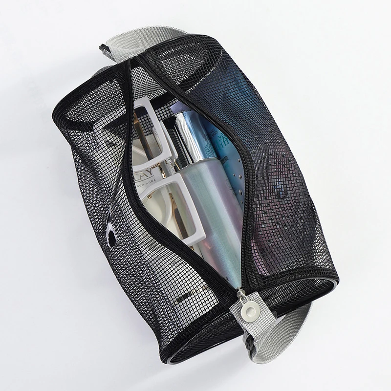 Travel Breathable Mesh Waterproof Cosmetic Bag Toiletries Organizer Hanging Drain Bag Beach Handbags Swim Storage Crossbody Bags