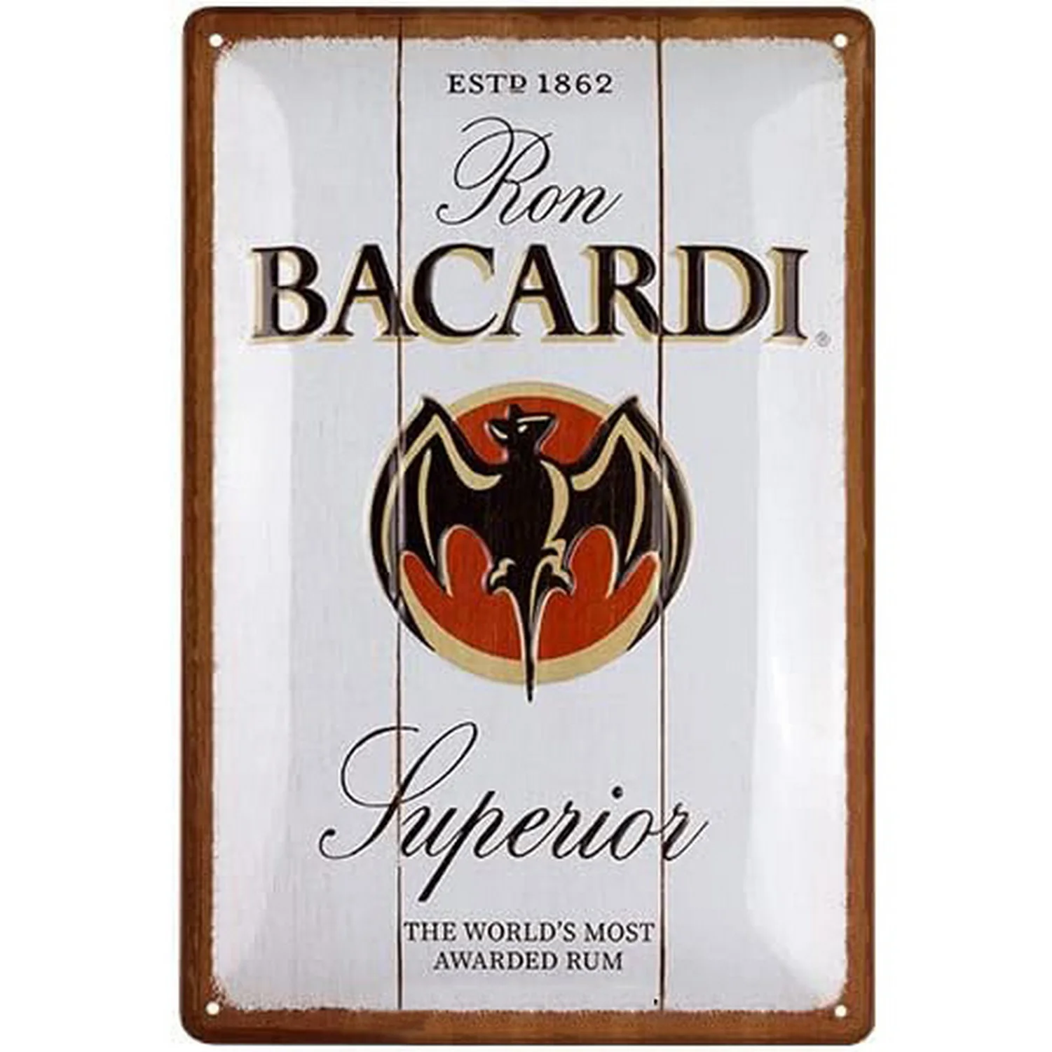 Vintage Bacardi Rum Metal Tin Signs Plaque Plate Retro Wall Art Posters for Man Cave Bar Pub Clubs Cafe Iron Painting Decoration