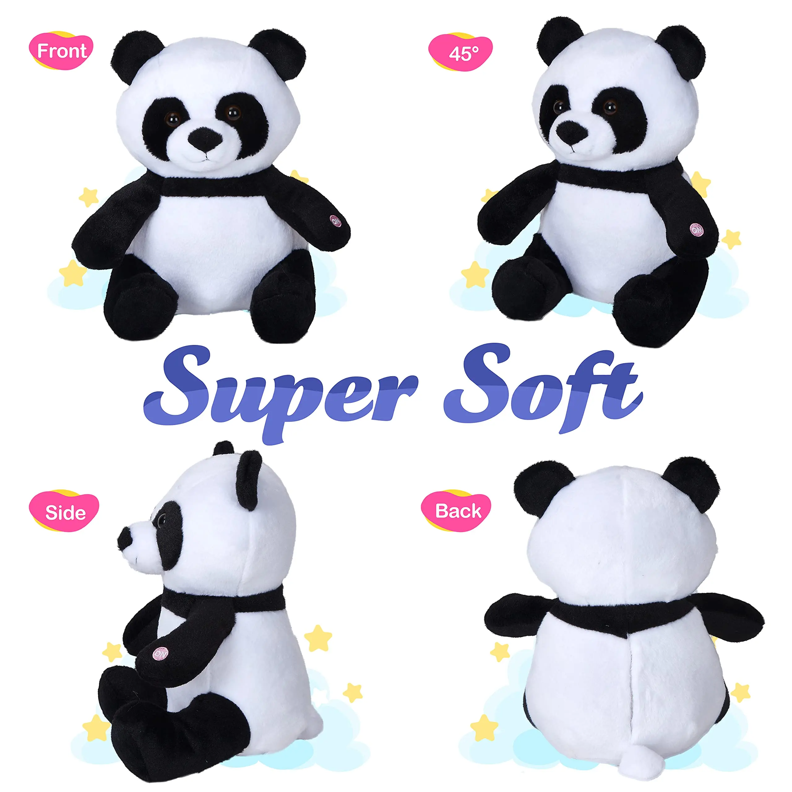 LED Panda Peluche Glow Soft Bear Peluche Illuminano al buio Compagno di famiglia con luci notturne Regalo per bambini Natale