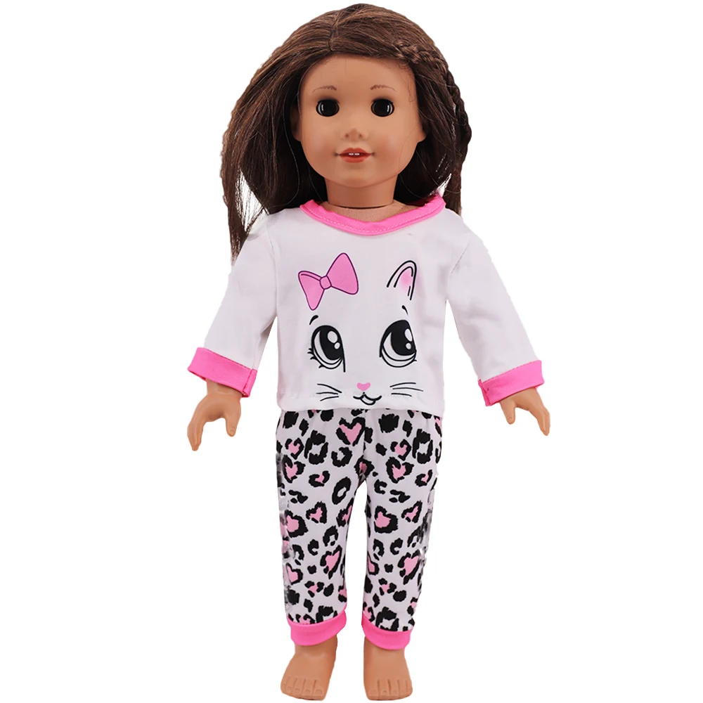 Kawaii Animal Pattern Doll Clothes Set For 43cm Born Baby Doll,18 Inch American Doll Girl's Toys,Birthday Christmas Gift