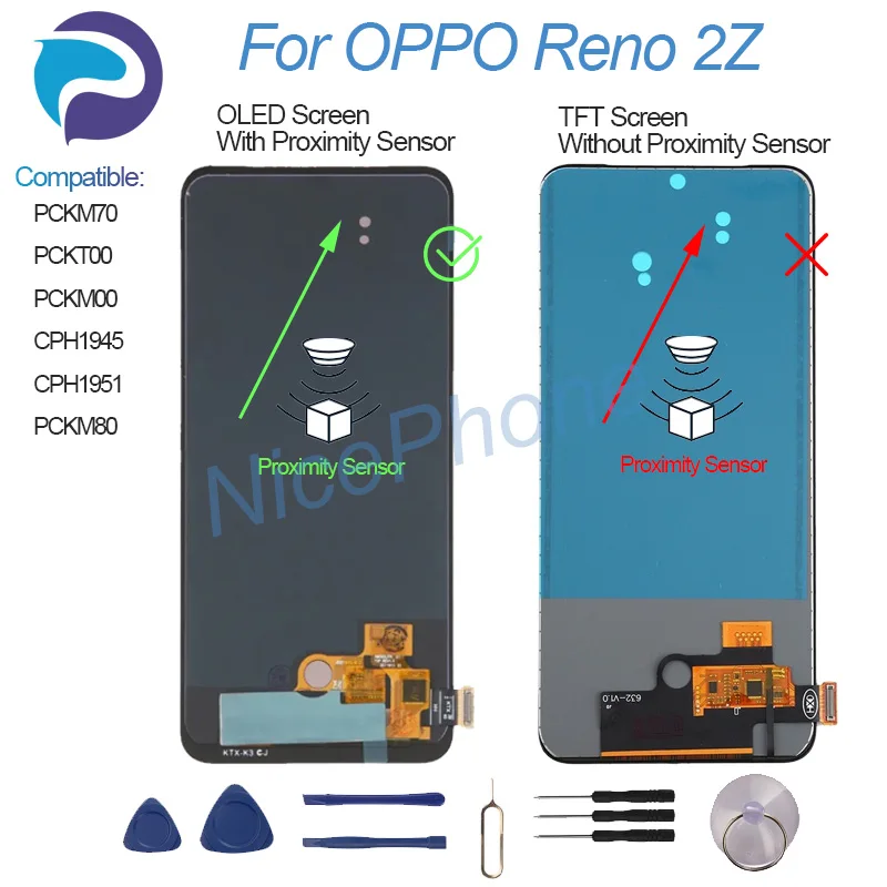 For OPPO Reno 2Z LCD Screen + Touch Digitizer Display PCKM70