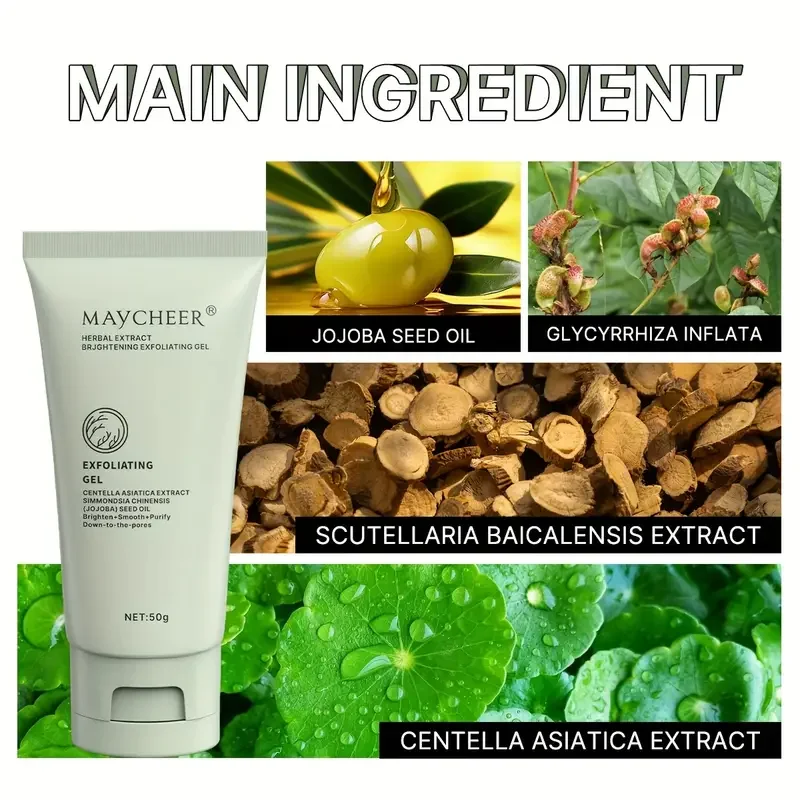 جل مقشر بخلاصة عشبية، جل تنظيف، مسام تنظيف عميقة للوجه وتقشير، منتجات العناية بالبشرة المرطبة #4