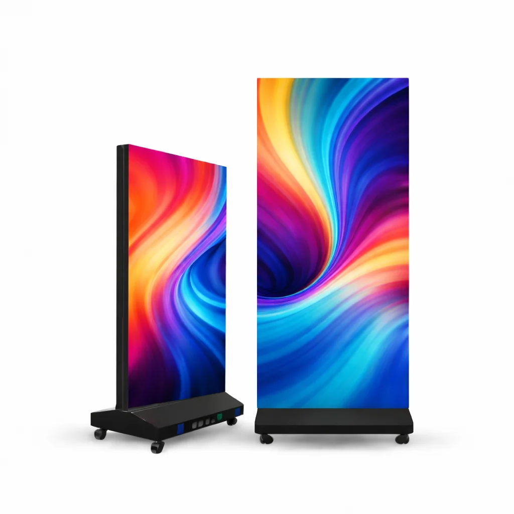 High Refresh Rate Moveable Poster LED Screen Foldable P1.25 Wall Mount LED Video Wall HDR10 1000cd Brightness WiFi Display