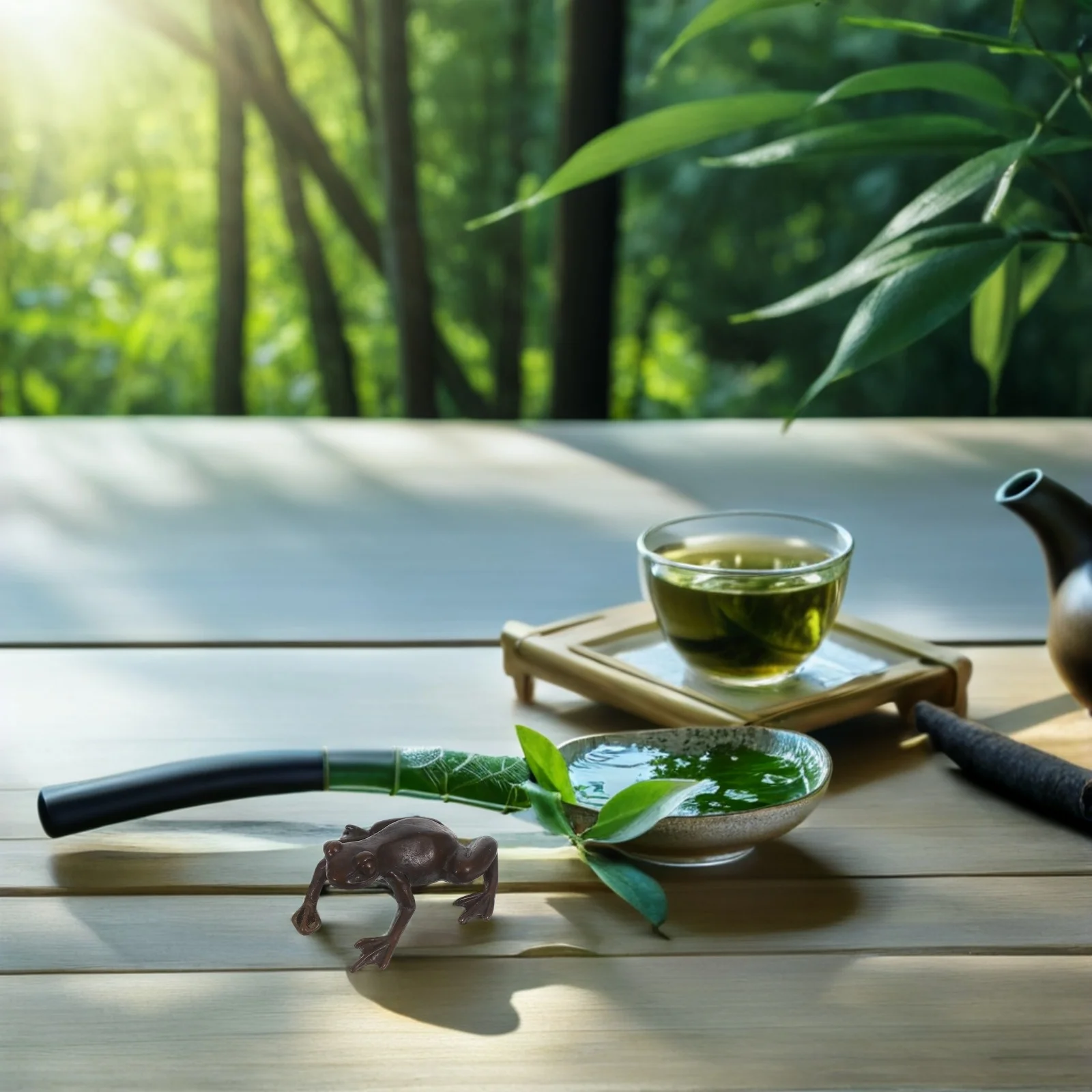 

Retro Copper Frog Shaped Tea Pet Adornment Smooth Surface Creative Desktop Decor Stylish Home Decoration Brown