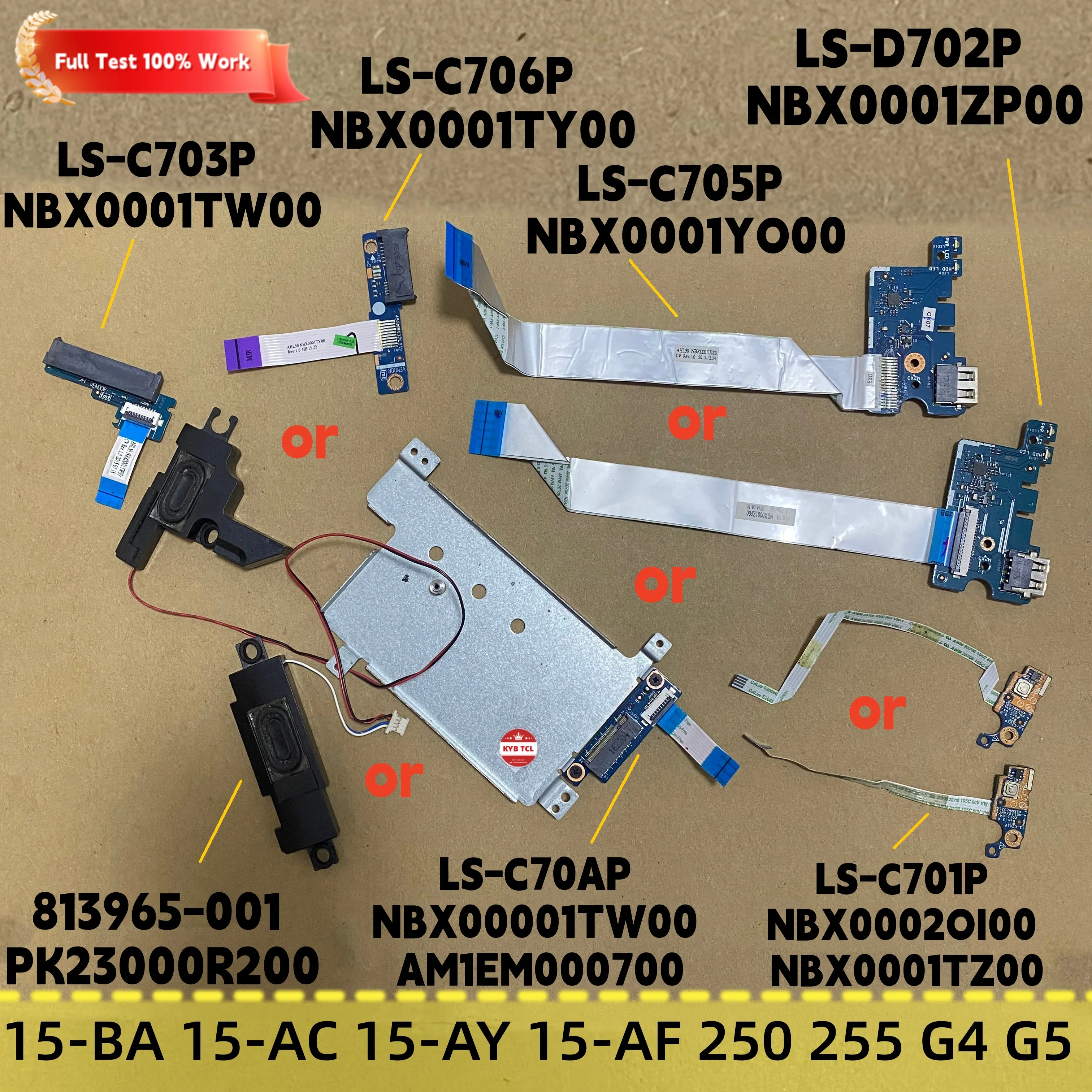 LS-C701P 813965-001 LS-C70AP AM1EM000700 LS-D702P LS-C706P LS-C705P Placa del botón de encendido, placa de disco duro HDD/ODD/DVD/SSD/M.2, o placa USB/SD, altavoz para 15-AC, 15-AF, 15-AY, 15-BA, 250, 255, G4, G5
