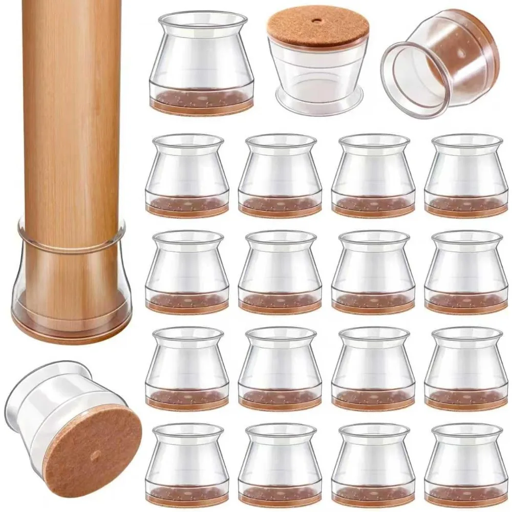 

24 Pcs Chair Leg Floor Protectors for Hardwood Floors Silicone Covers to Protect Wood Tile Floors Scratches Felt Pads Furn