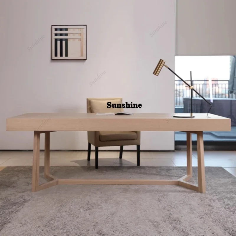 Wooden Modern Office Desk Space Saving Minimalist Reception Office Desk Computer Shelves Escritorio Oficina Trendy FurnitureTJ