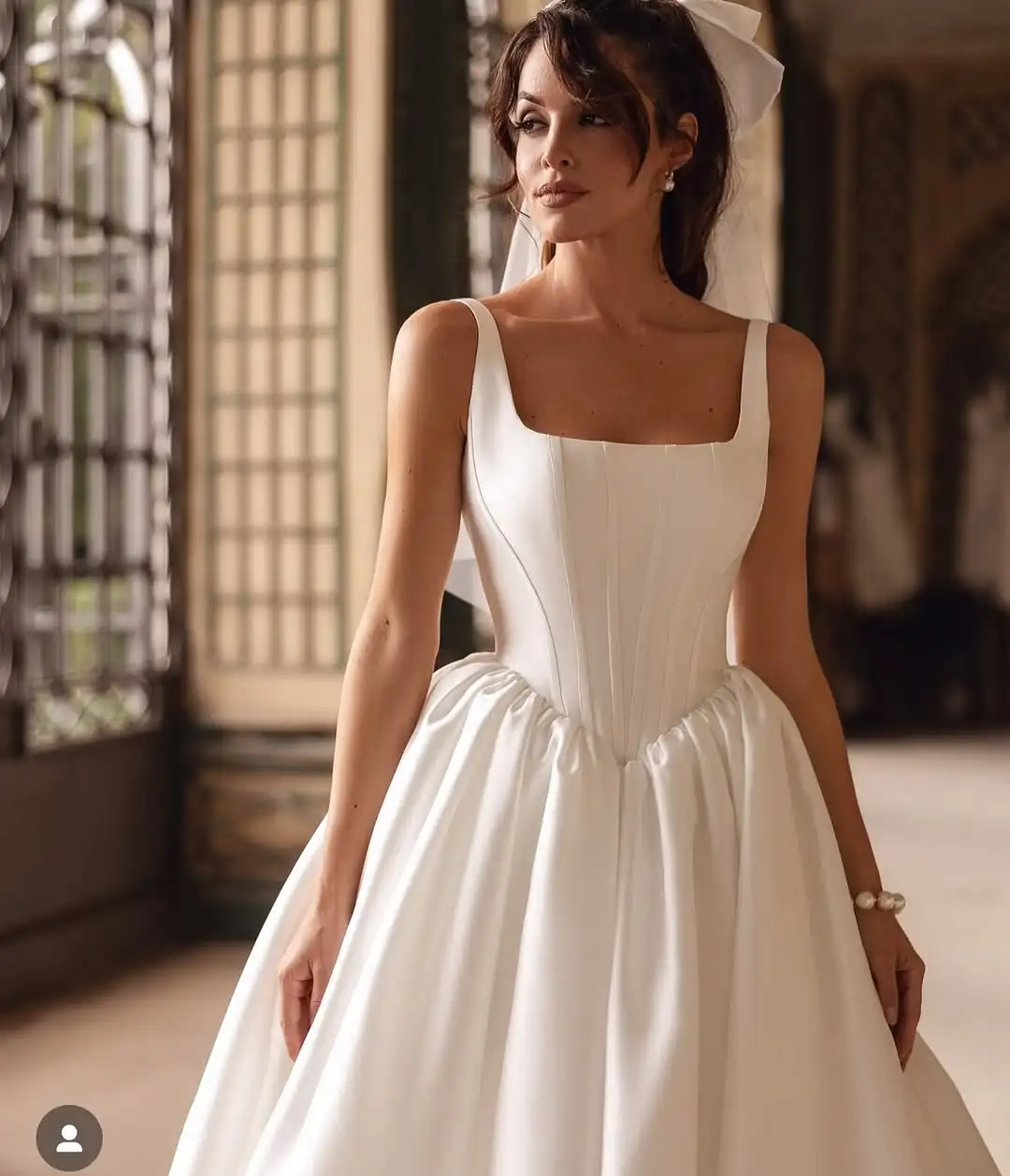 MD Simple Square Collar Satin A-line Wedding Dress Sleeveless Sweep Train Charming 2025 Bridal Gown Customized vestidos de novia