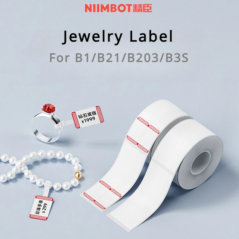 Niimbot B21/B1/B3S Jewelry Label Machine Printing Paper Adhesive Thermal Label Paper Jewelry Silver Jewelry Label Sticker