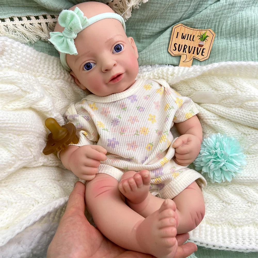 

Реалистичная 17-дюймовая силиконовая кукла-реборн для девочек, полностью из мягкого силикона, ручной работы, с 3D текстурой кожи, кукла-компаньон для терапии, расслабления и комфорта