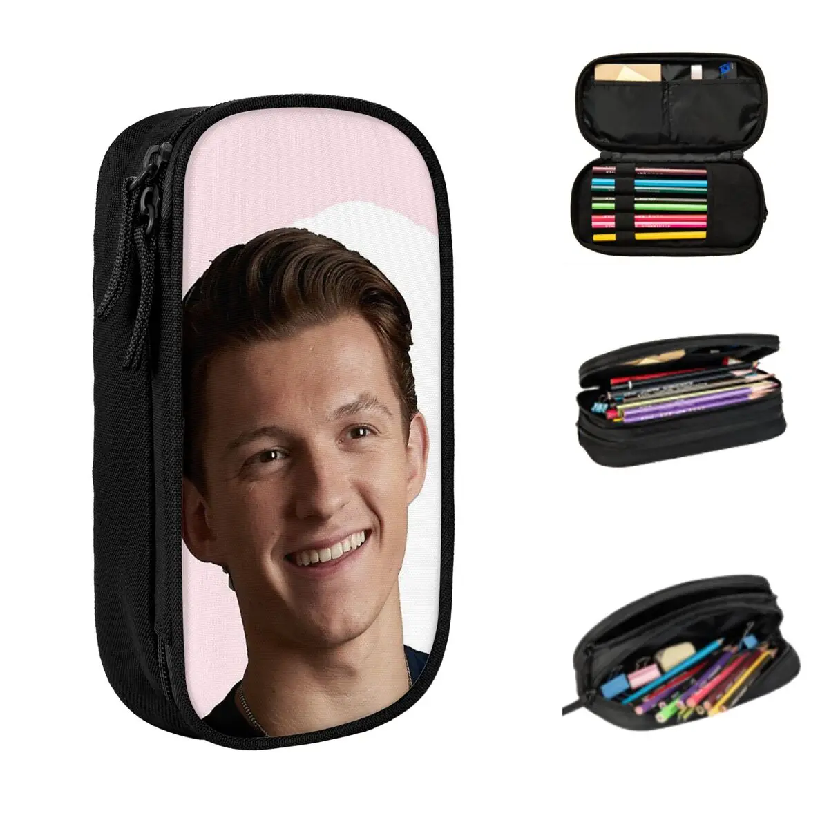 tom holland estojos para meninos e meninas grande armazenamento pen bags pen box lapis bolsa para estudantes papelaria escola e escritorio 01