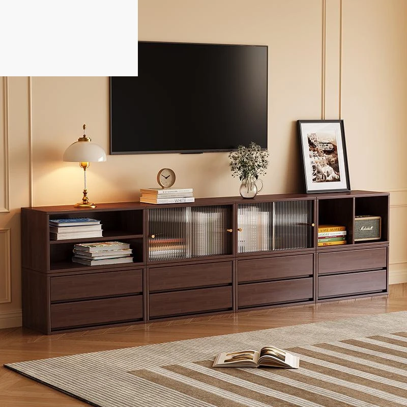 Nordic solid wood module TV  living room free combination floor locker office bedroom corner storage