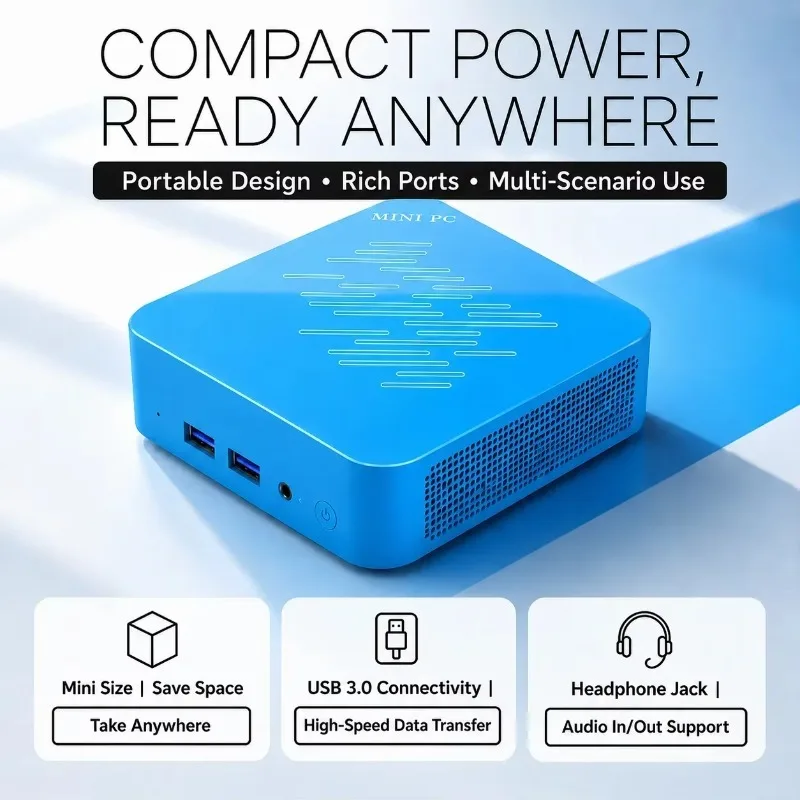 Mini PC Intel Core N150 for Home Office, New Low Power Mini Host, 16GB RAM, Large SSD, WiFi 6 Bluetooth 5.2, 4K HD Video Output