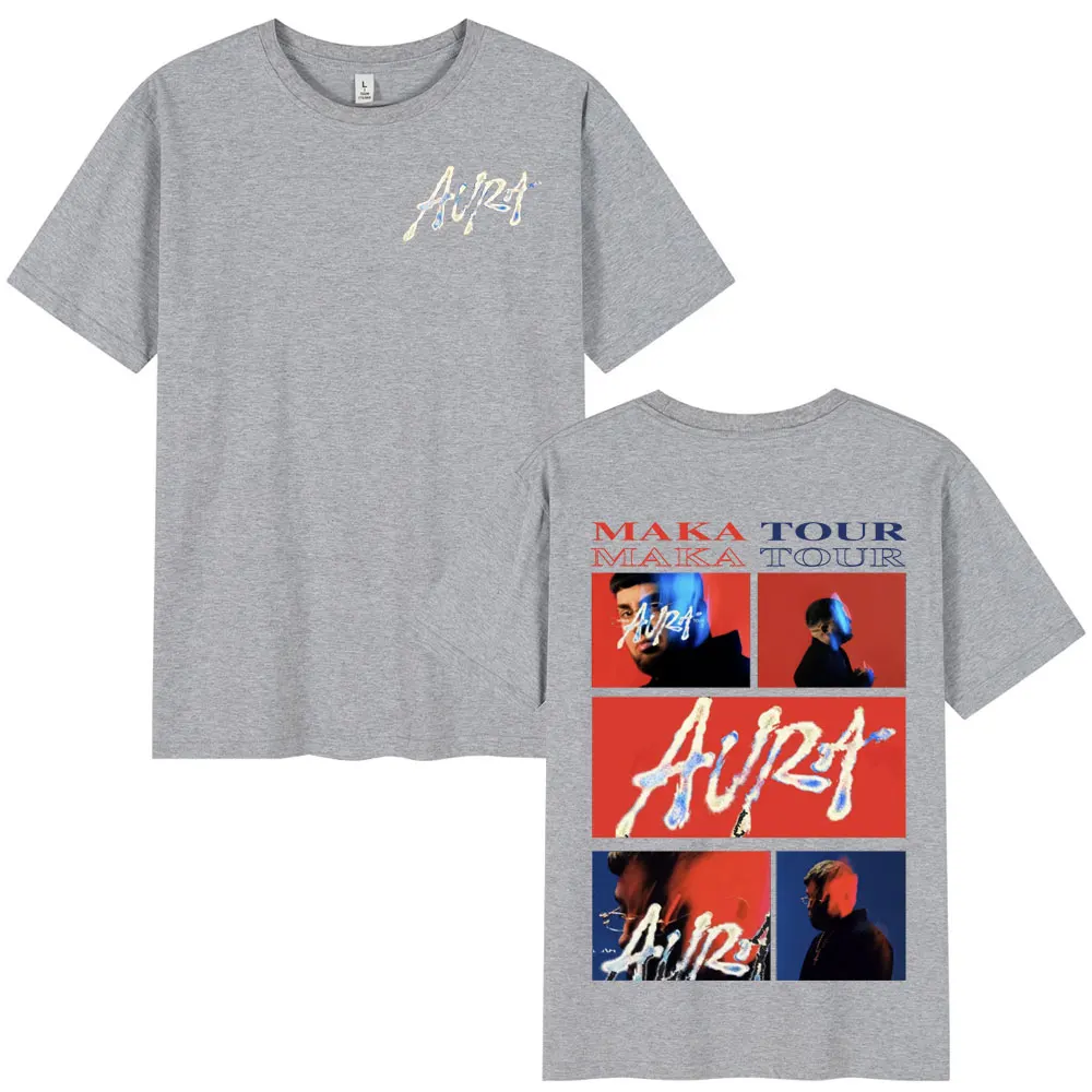 Rapper Maka Aura 2025 Tour Merch T Shirts Men Women Fashion Hip Hop T-shirt Summer Casual Cotton Short Sleeve T Shirt Streetwear image 5