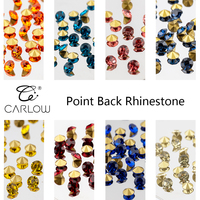 CARLOW Most Popular Machine Cutting Colorful 6 Grids Box Glass Point Back Rhinestone For Nail Diy Decoration