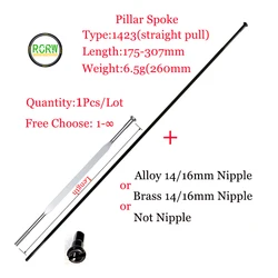 1pcs/lot Pillar 1423 Bike E-Bike Spoke Straight Pull FG14 2.0mm Blade Flat 2.3mm Wide Steel 175-307mm Brass/Alloy or No Nipple