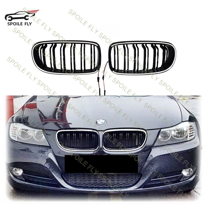 

2009-2012 для BMW E90 E91 3 серии 325i 320i 330i 335i передняя впускная светодиодная решетка для почек, гоночный свет, гриль, лампа, гриль, комплект кузова