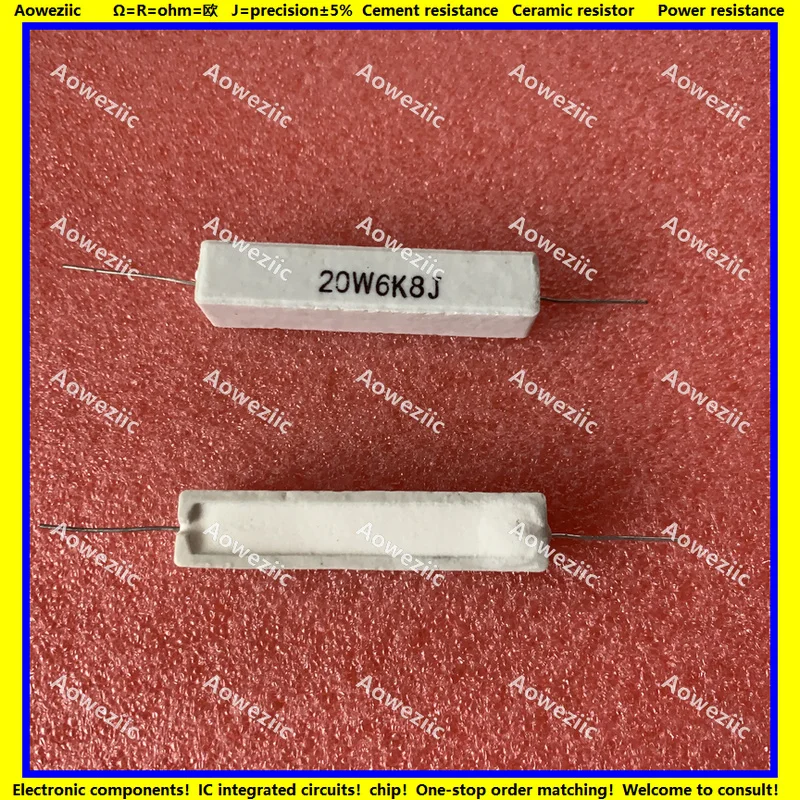 

10Pcs 20W 2.2K 2.7KJ 3KJ 3.3K 3.9K 4.7K 5KJ 5.6K 6.8K 7.5K 8.2K 10KJ 12K 15KJ OHM Vertical Cement Resistor ±5% RX27-5 SQP