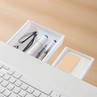 under Desk Drawer Self-Adhesive Slide Out Organizer under Desk Hidden Pull-out Storage Box for Makeup Tools Pens Stationery