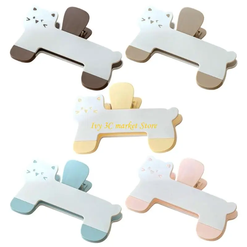 

D7YC Adorable Cats Book Holder Plastic Book Clamp For Kids Students Secure Stable Page Clip For Reading School Home Travel