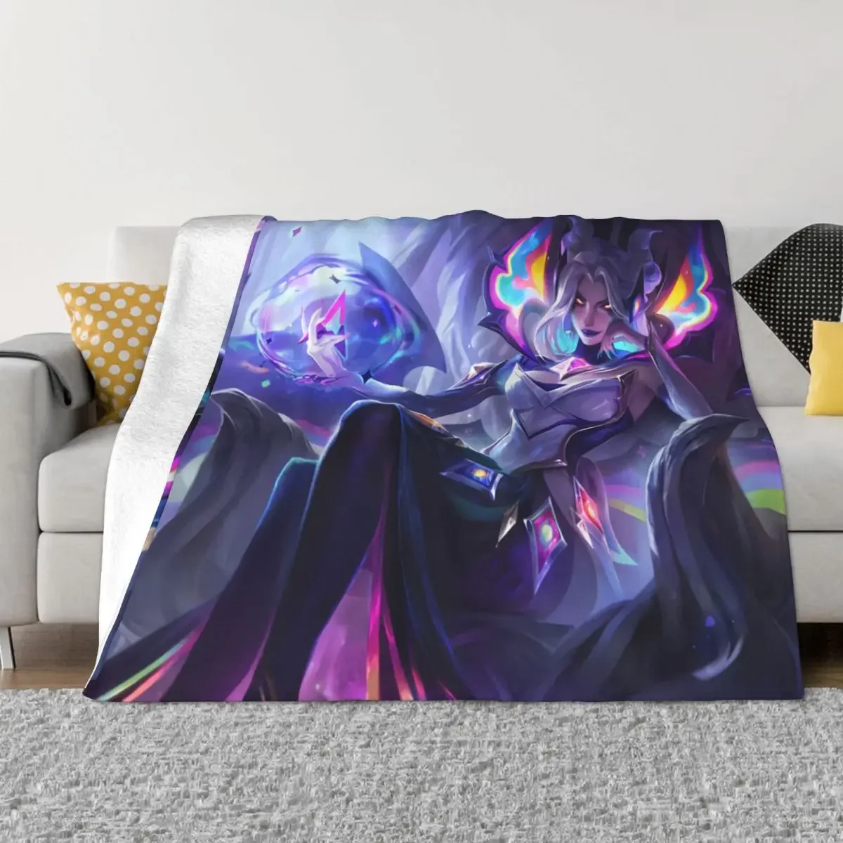 LOL League of Legends Game Star Nemesis Morgana Mkin Splash Art Portable Warm Throw Blankets for Bedding Travel