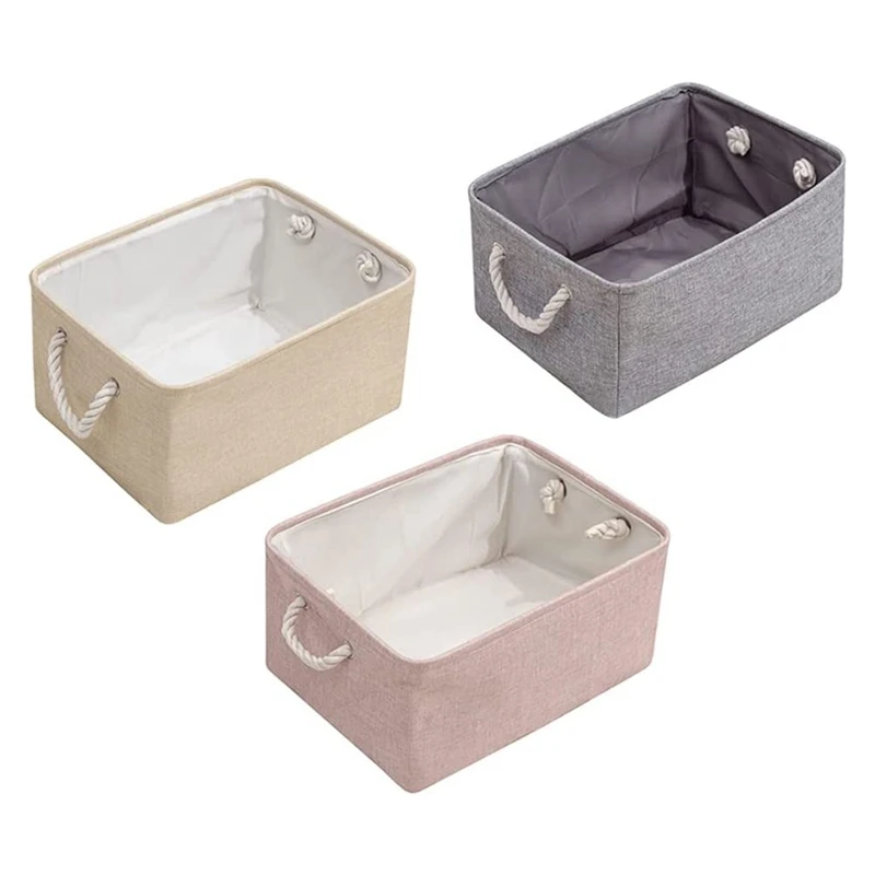 

HOT-3Pcs Foldable Storage Basket, Laundry Basket With Handle, Closet Shelving, Wardrobe, Clothes & Toys Storage Box