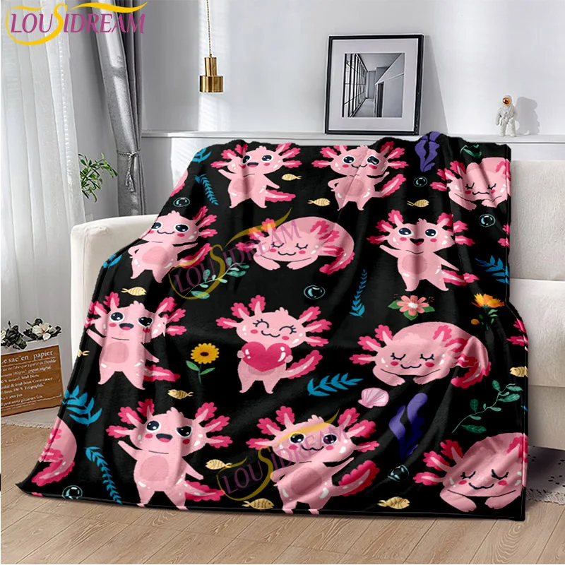 Cartoon animal Ajolote Soft Plush bedding Living Room Sofa Bedroom Bed Blankets Picnic Printed Cute Axolotl Gift Blanket