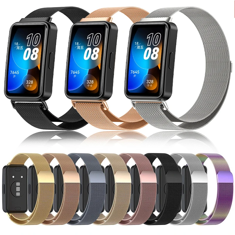 

Metal Magnetic Strap for Huawei Band 8 Accessories Stainless Steel Wristband for Hawei Band 8 Bracelet Replacement Belt