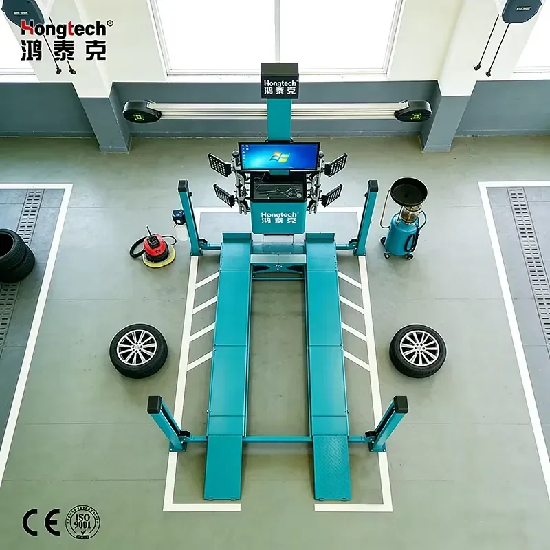 for Heavy 4 Post Car Lift Tire Balancer 3D Wheel Alignment Combo Tire Shop Equipment for Garage 4S Shop
