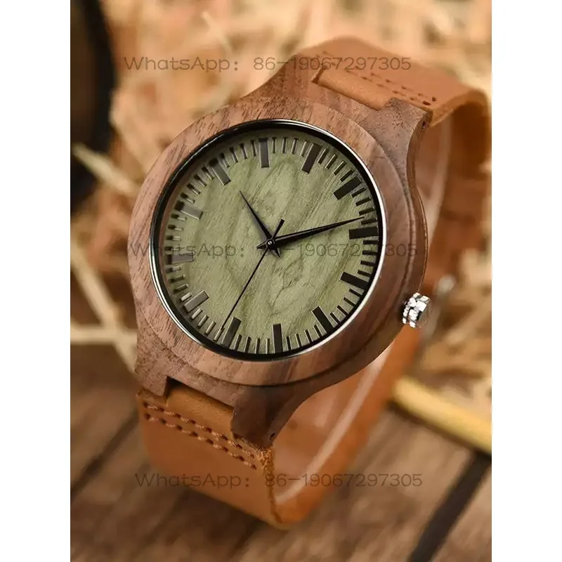 Simple and light luxury design sense student natural wooden belt watch gift