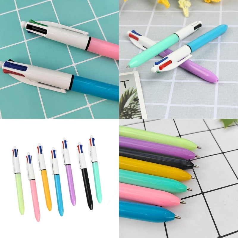 5 Pieces Multicolor Ballpoint Pen 4-Colors-in-1 Multicolor Pen Christmas Stocking Stuffer Retractable Ballpoint Pens