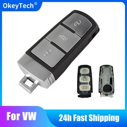 Okeytech-フォルクスワーゲン,VW,パサート,CC, B6, B7, B7L, CC, R36,マオゴタン,B5,パサート,3C用の3つのボタンを備えたカーキーケース