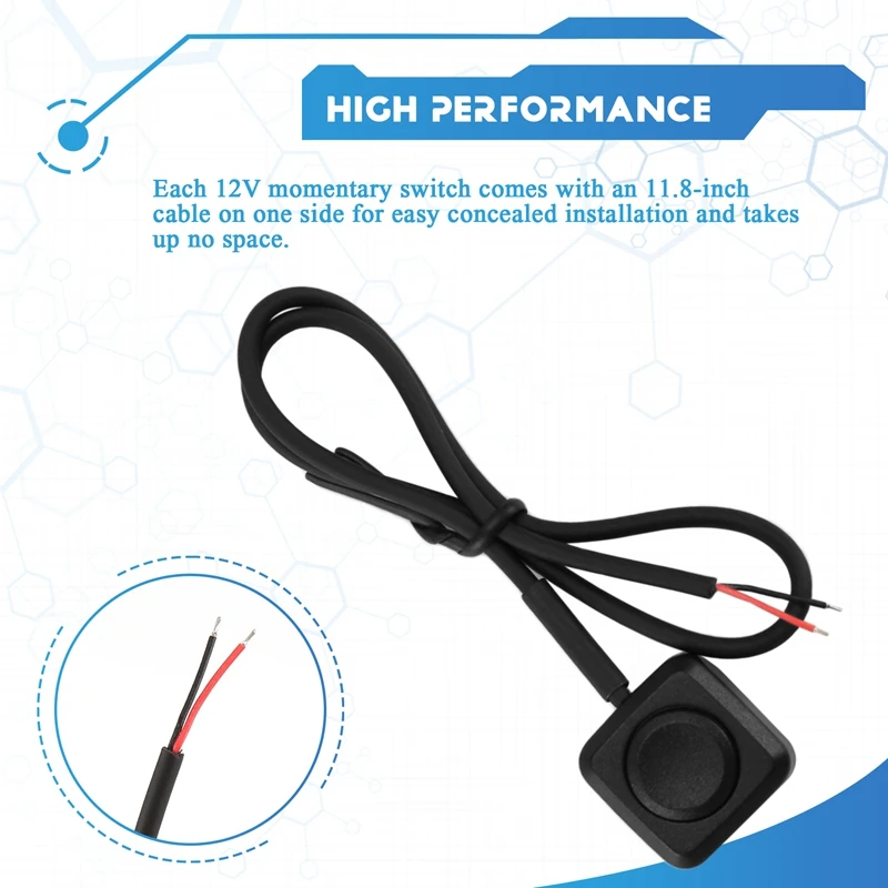 5Pcs Momentary Switch Momentary Push Button ON Off Switch 12V 24V Mount Mini Button SwitchA09G
